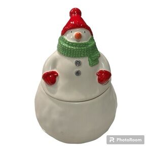 Vintage Hallmark Ceramic Snowman Treat Jar